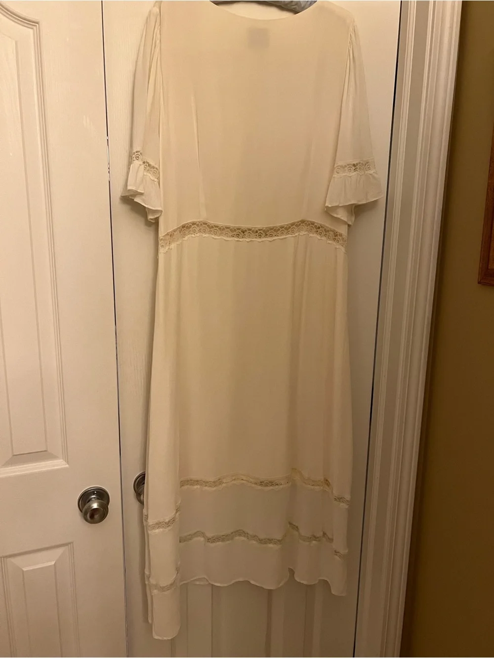 Reformation Cream Lace-Trim Button Front Dress - Picture 9 of 16